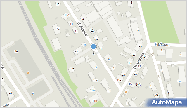 Aleksandrów Kujawski, Kościelna, 5, mapa Aleksandrów Kujawski