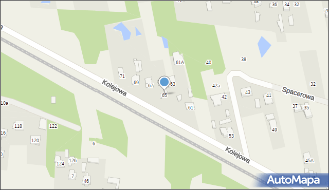 Aleksandrówka, Kolejowa, 65, mapa Aleksandrówka