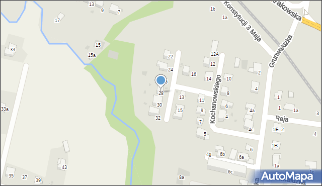 Andrychów, Kochanowskiego Jana, 28, mapa Andrychów