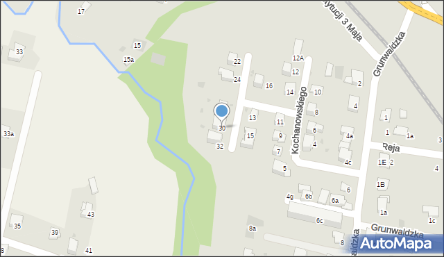Andrychów, Kochanowskiego Jana, 30, mapa Andrychów