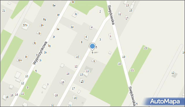 Anielin Swędowski, Koniczynowa, 7, mapa Anielin Swędowski