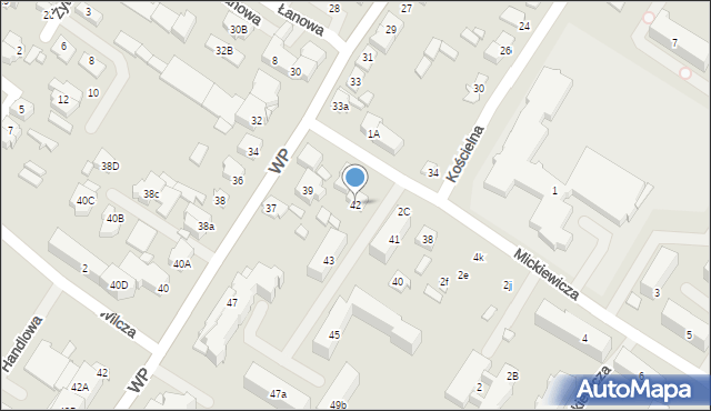 Augustów, Kościelna, 42, mapa Augustów