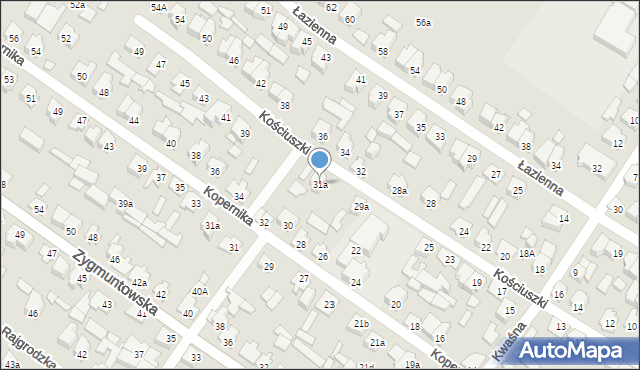 Augustów, Kościuszki Tadeusza, gen., 31a, mapa Augustów