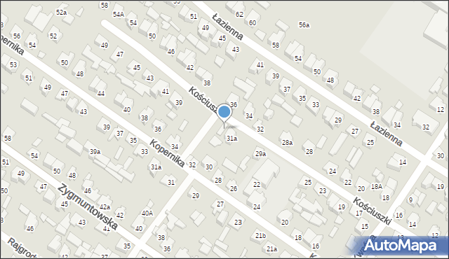 Augustów, Kościuszki Tadeusza, gen., 33, mapa Augustów