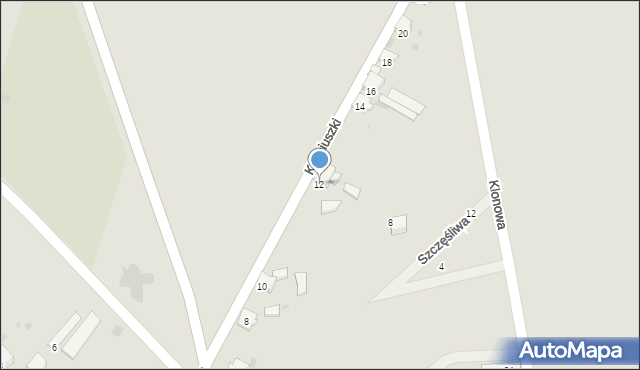 Baborów, Kościuszki Tadeusza, gen., 12, mapa Baborów