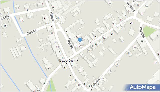 Baborów, Kozielska, 1A, mapa Baborów