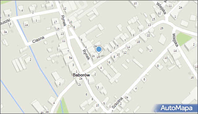 Baborów, Kozielska, 1c, mapa Baborów