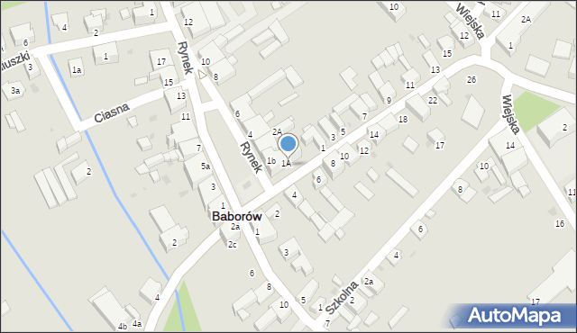 Baborów, Kozielska, 1d, mapa Baborów