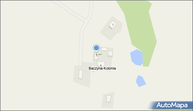 Baczyna, Kolonia Południowa, 5, mapa Baczyna