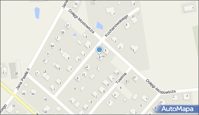 Bądkowo Kościelne, Kochanowskiego Jana, 4, mapa Bądkowo Kościelne