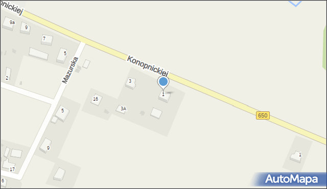Banie Mazurskie, Konopnickiej Marii, 1, mapa Banie Mazurskie