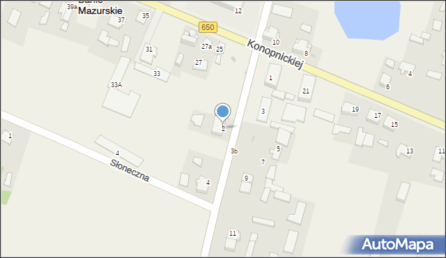 Banie Mazurskie, Kościuszki Tadeusza, gen., 2, mapa Banie Mazurskie