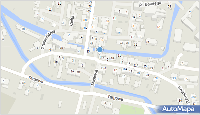 Barczewo, Kościuszki Tadeusza, gen., 1, mapa Barczewo