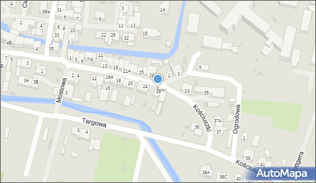 Barczewo, Kościuszki Tadeusza, gen., 28, mapa Barczewo