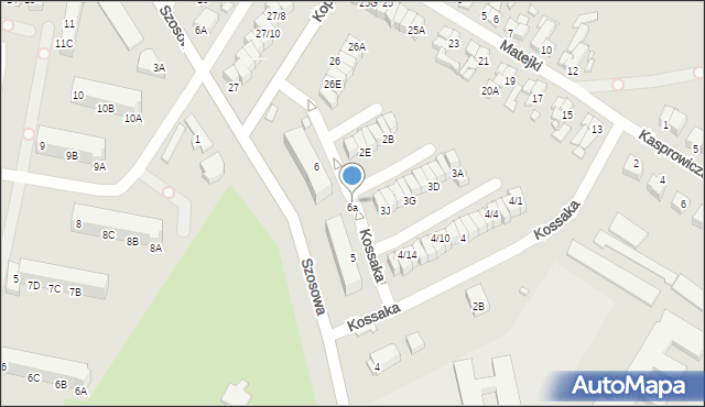 Barlinek, Kossaka Wojciecha, 6a, mapa Barlinek