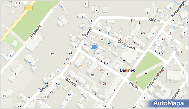 Barlinek, Kozia, 62, mapa Barlinek