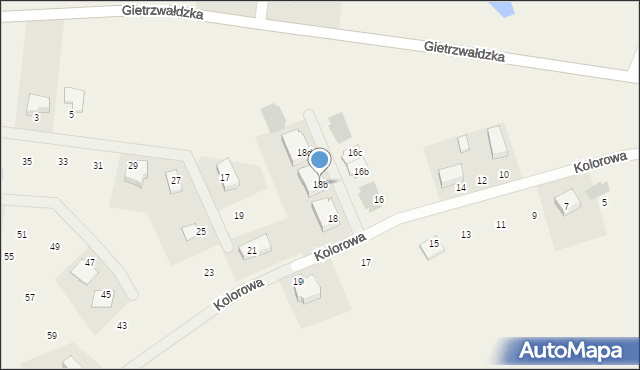 Bartąg, Kolorowa, 18b, mapa Bartąg