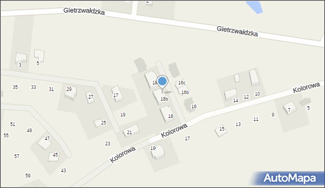 Bartąg, Kolorowa, 18c, mapa Bartąg