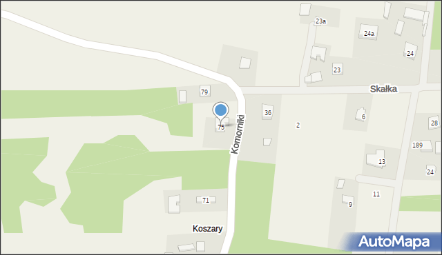 Bęczków, Komorniki, 75, mapa Bęczków