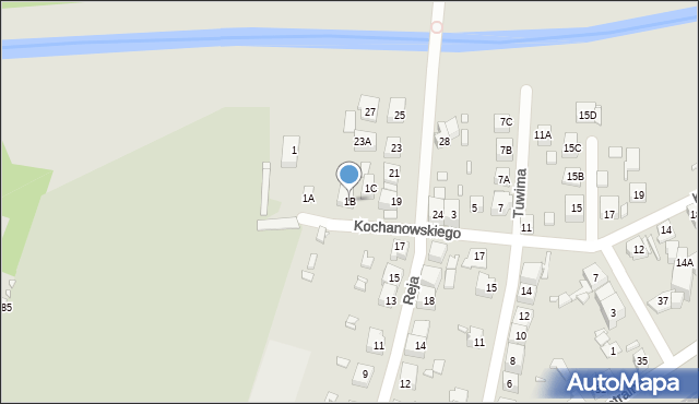 Będzin, Kochanowskiego Jana, 1B, mapa Będzin