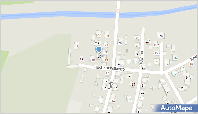 Będzin, Kochanowskiego Jana, 1C, mapa Będzin