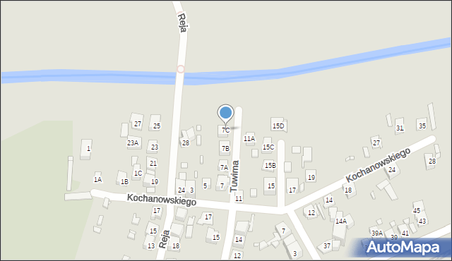 Będzin, Kochanowskiego Jana, 7C, mapa Będzin