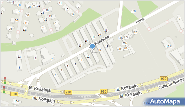 Będzin, Koszelew, 14, mapa Będzin