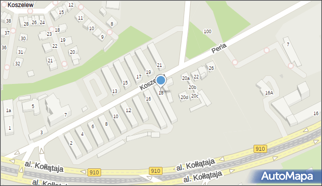 Będzin, Koszelew, 18, mapa Będzin