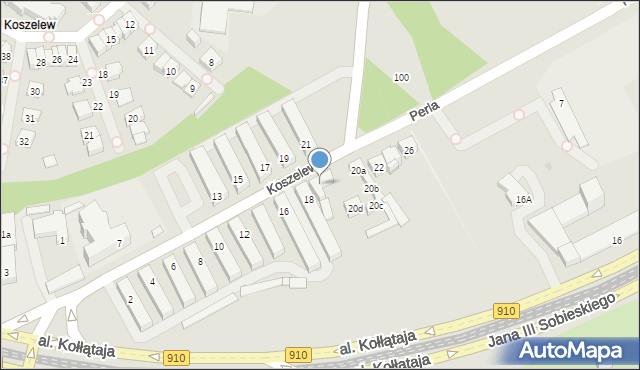 Będzin, Koszelew, 20, mapa Będzin