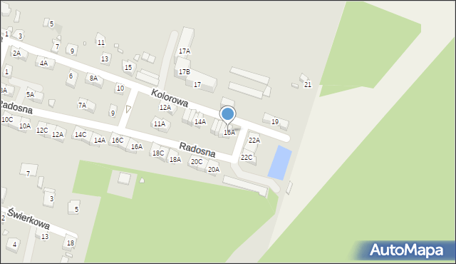 Będzin, Kolorowa, 16A, mapa Będzin