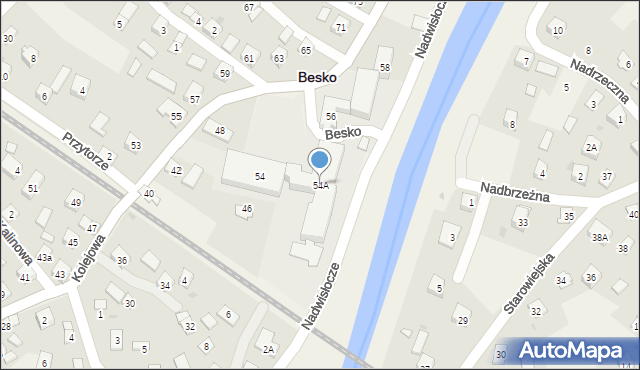 Besko, Kolejowa, 54A, mapa Besko