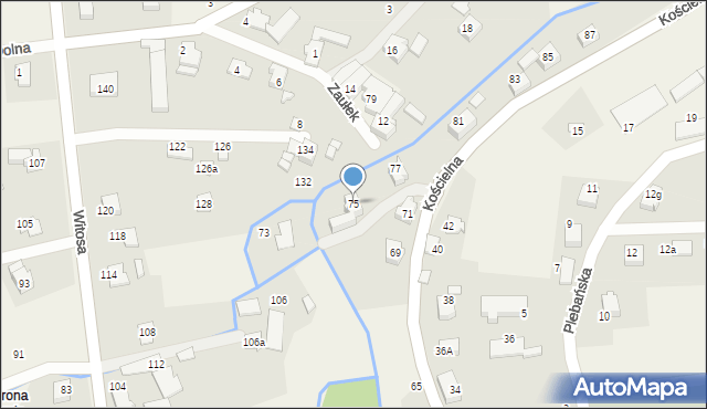 Bestwina, Kościelna, 75, mapa Bestwina