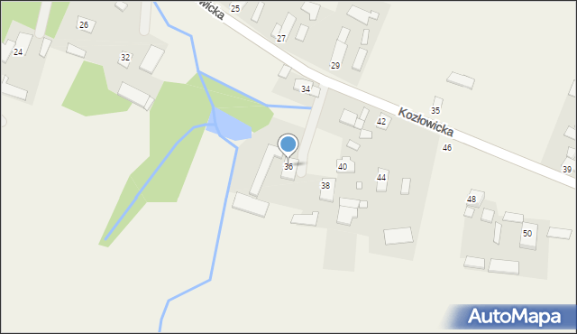 Biadacz, Kozłowicka, 36, mapa Biadacz