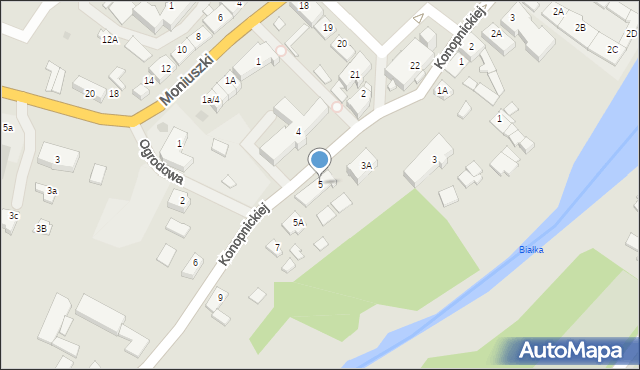 Biała Piska, Konopnickiej Marii, 5, mapa Biała Piska