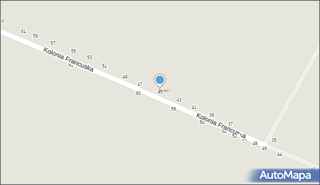 Biała Podlaska, Kolonia Francuska, 45, mapa Białej Podlaskiej