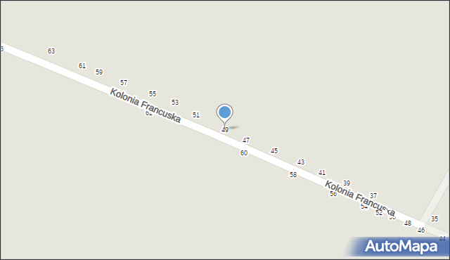 Biała Podlaska, Kolonia Francuska, 49, mapa Białej Podlaskiej