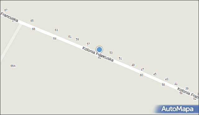 Biała Podlaska, Kolonia Francuska, 62, mapa Białej Podlaskiej