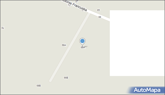 Biała Podlaska, Kolonia Francuska, 66A, mapa Białej Podlaskiej