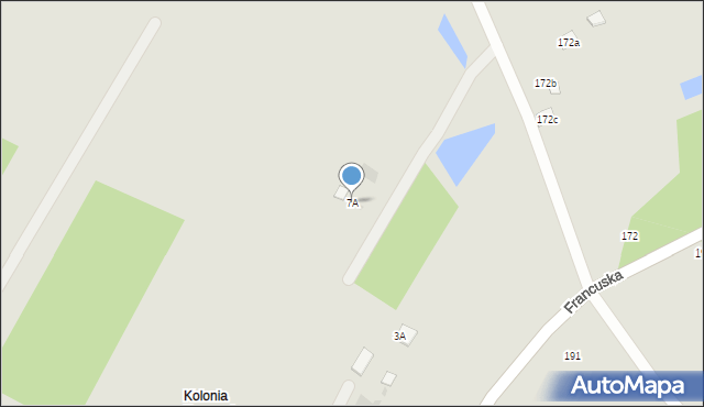 Biała Podlaska, Kolonia Francuska, 7A, mapa Białej Podlaskiej