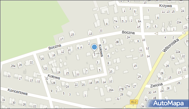 Biała Podlaska, Kołowa, 1, mapa Białej Podlaskiej