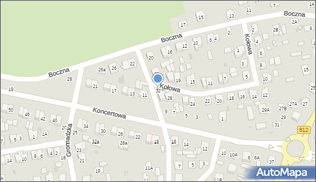 Biała Podlaska, Kołowa, 32, mapa Białej Podlaskiej