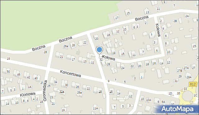 Biała Podlaska, Kołowa, 34, mapa Białej Podlaskiej