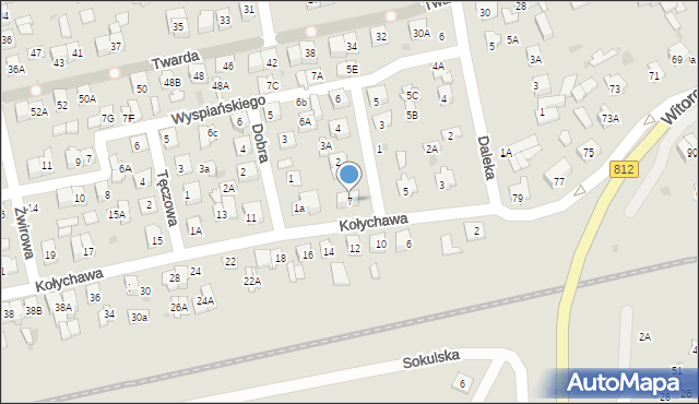 Biała Podlaska, Kołychawa, 7, mapa Białej Podlaskiej