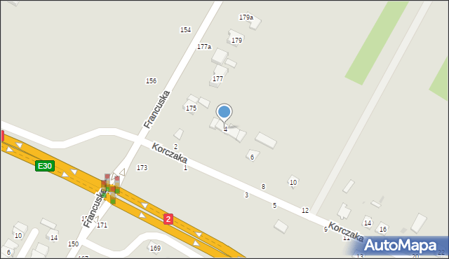 Biała Podlaska, Korczaka Janusza, 4, mapa Białej Podlaskiej