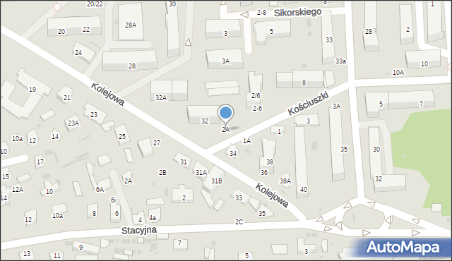 Biała Podlaska, Kościuszki Tadeusza, gen., 2A, mapa Białej Podlaskiej