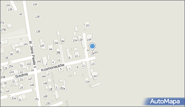 Biała Podlaska, Kosmonautów, 14, mapa Białej Podlaskiej