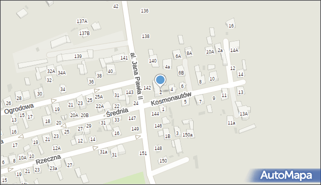 Biała Podlaska, Kosmonautów, 2, mapa Białej Podlaskiej