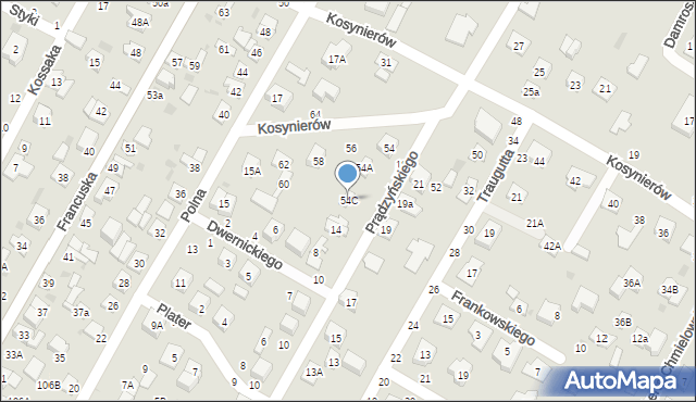 Biała Podlaska, Kosynierów, 54C, mapa Białej Podlaskiej