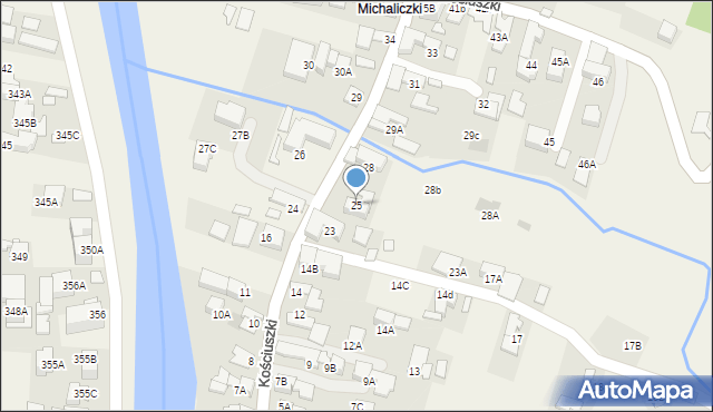 Biały Dunajec, Kościuszki Tadeusza, gen., 25, mapa Biały Dunajec