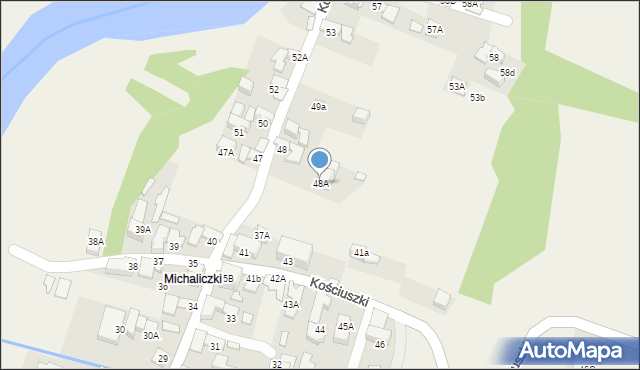 Biały Dunajec, Kościuszki Tadeusza, gen., 48A, mapa Biały Dunajec